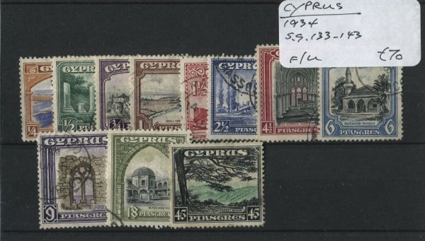 Cyprus 1934 SG.133-43 F/U (Lot 3)