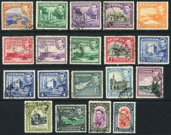 Cyprus 1938-51 SG.151-163 F/U