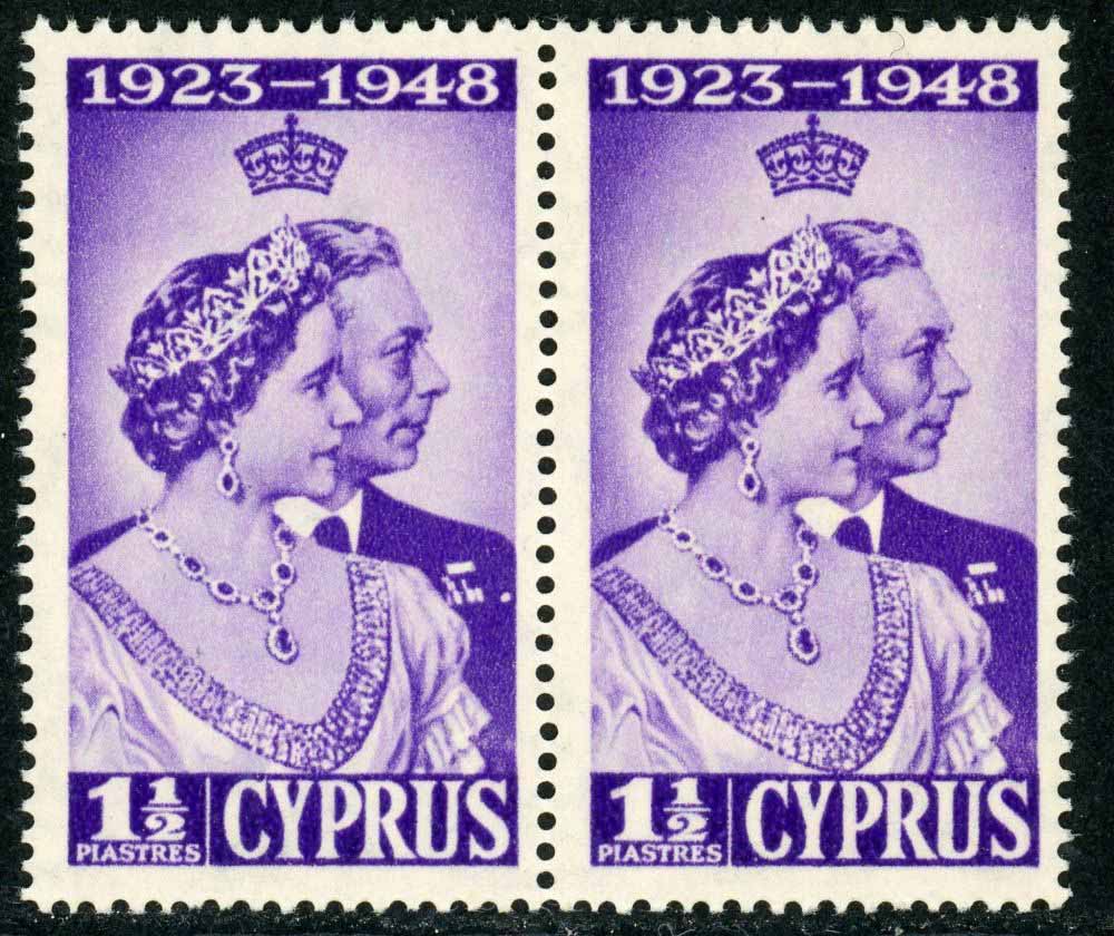 Cyprus 1948 vaSG.166a U/M variety ''extra decoration''