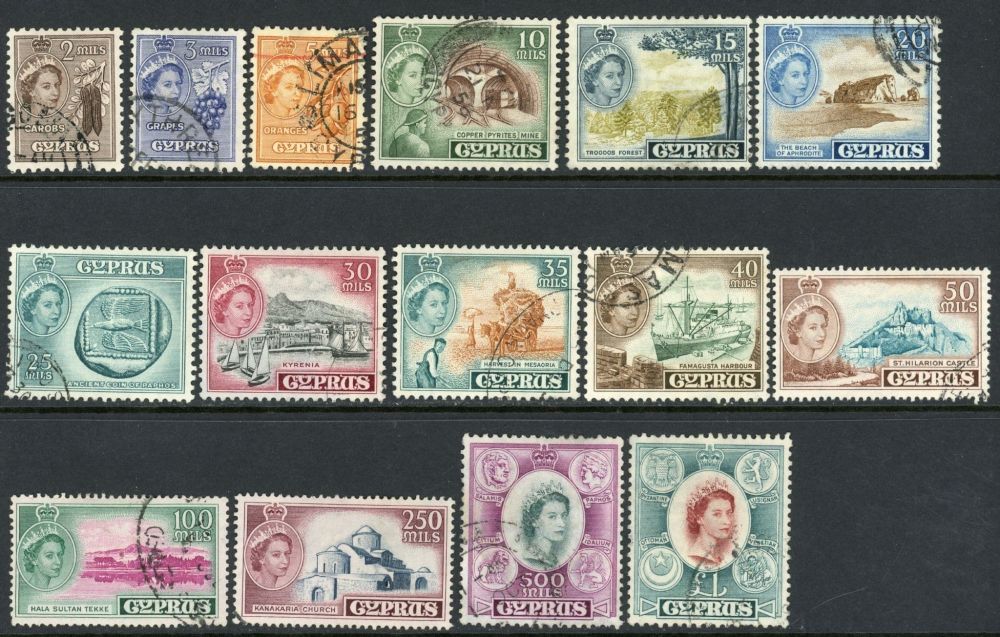 Cyprus 1955-60 SG.173-187 F/U