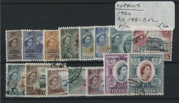 Cyprus 1960 SG.188-202 F/U