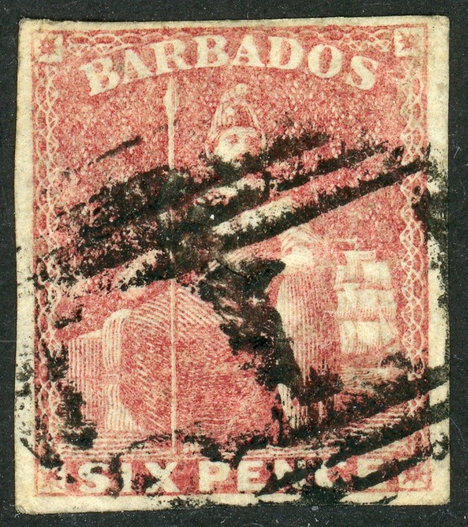 Barbados 1858 SG.11 F/U (2)