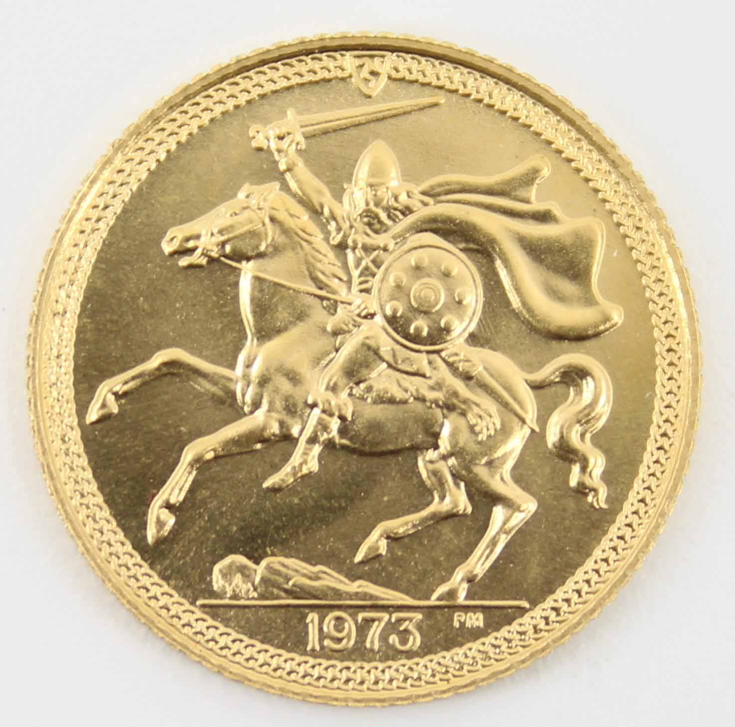 1973 Queen Elizabeth II Half-Sovereign Isle of Man