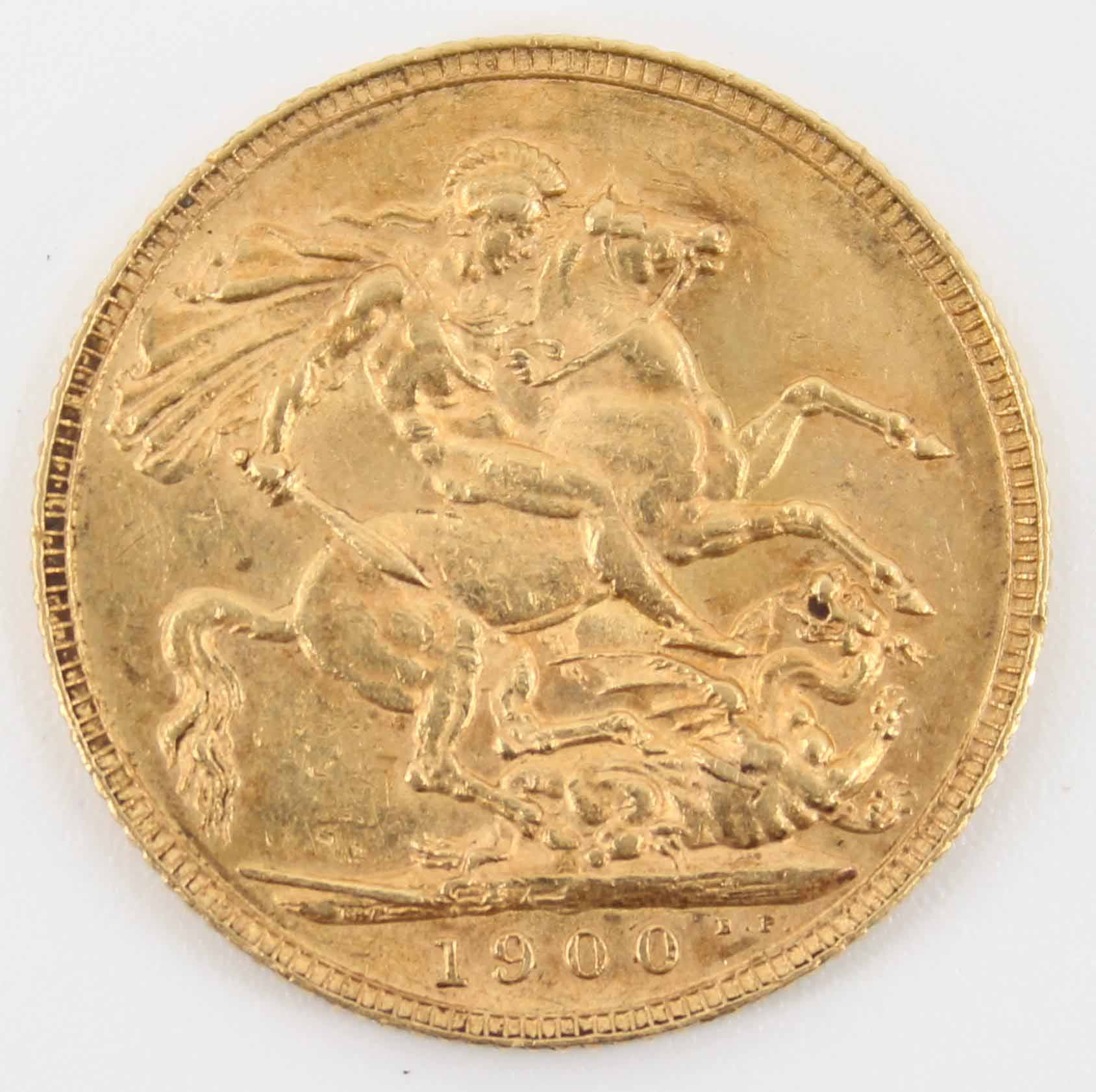 1900 Queen Victoria Sovereign Old Head / St. George Reverse