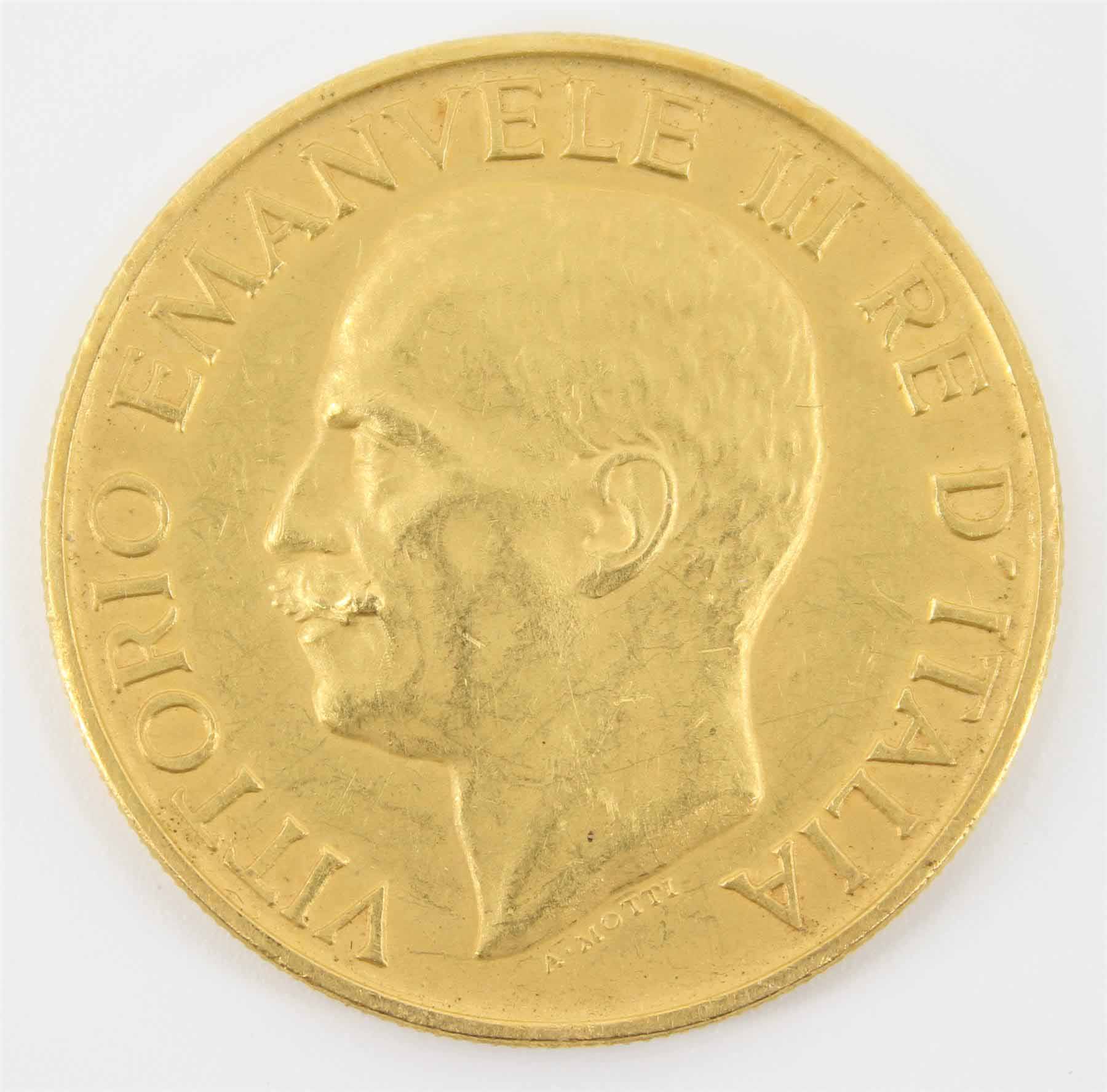 1923 Vittorio 100 Lire Fine Gold '1922 March on Rome'