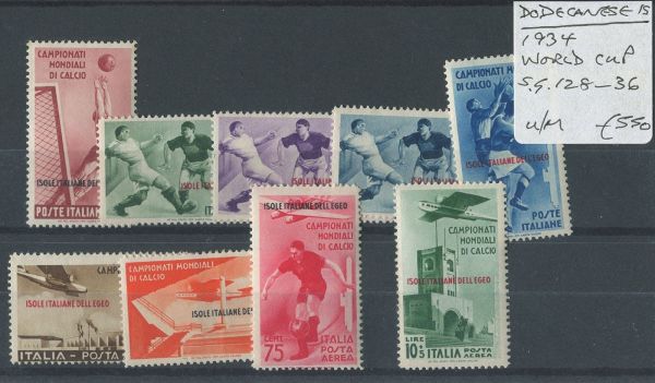 Dodecanese Is. 1934 SG.128-36 World Cup U/M