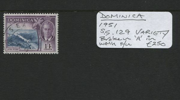 Dominica 1951 SG.129 var F/U