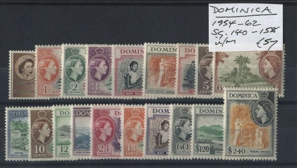 Dominica 1954-62 SG.140-158 U/M