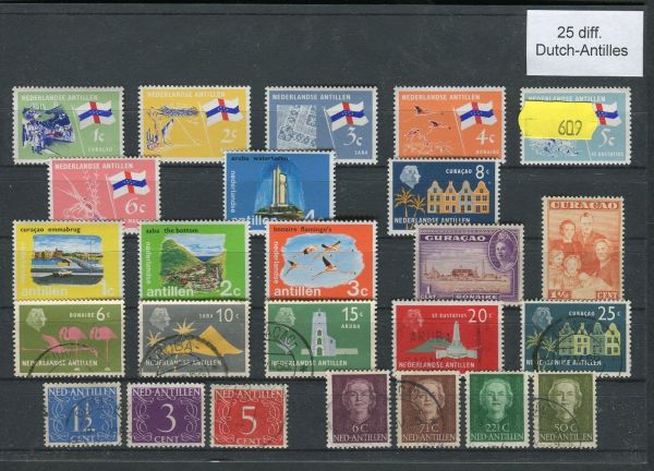 Dutch Antilles 25 Stamps (609)