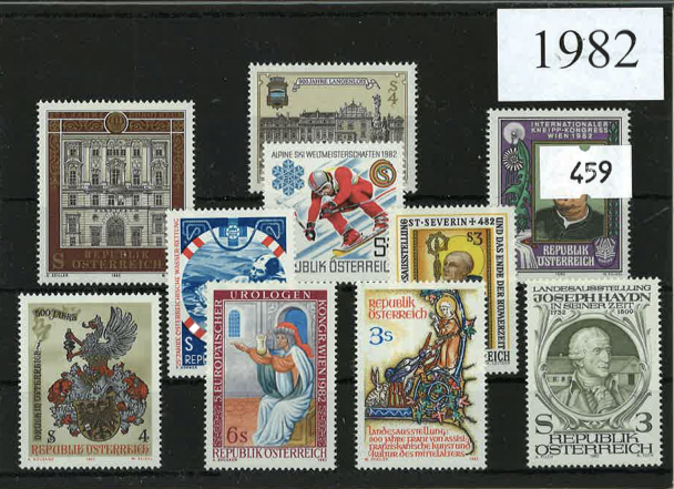 Austria Year Sets 1982 SG1923-1952 - 30 Stamps (+3 defs)