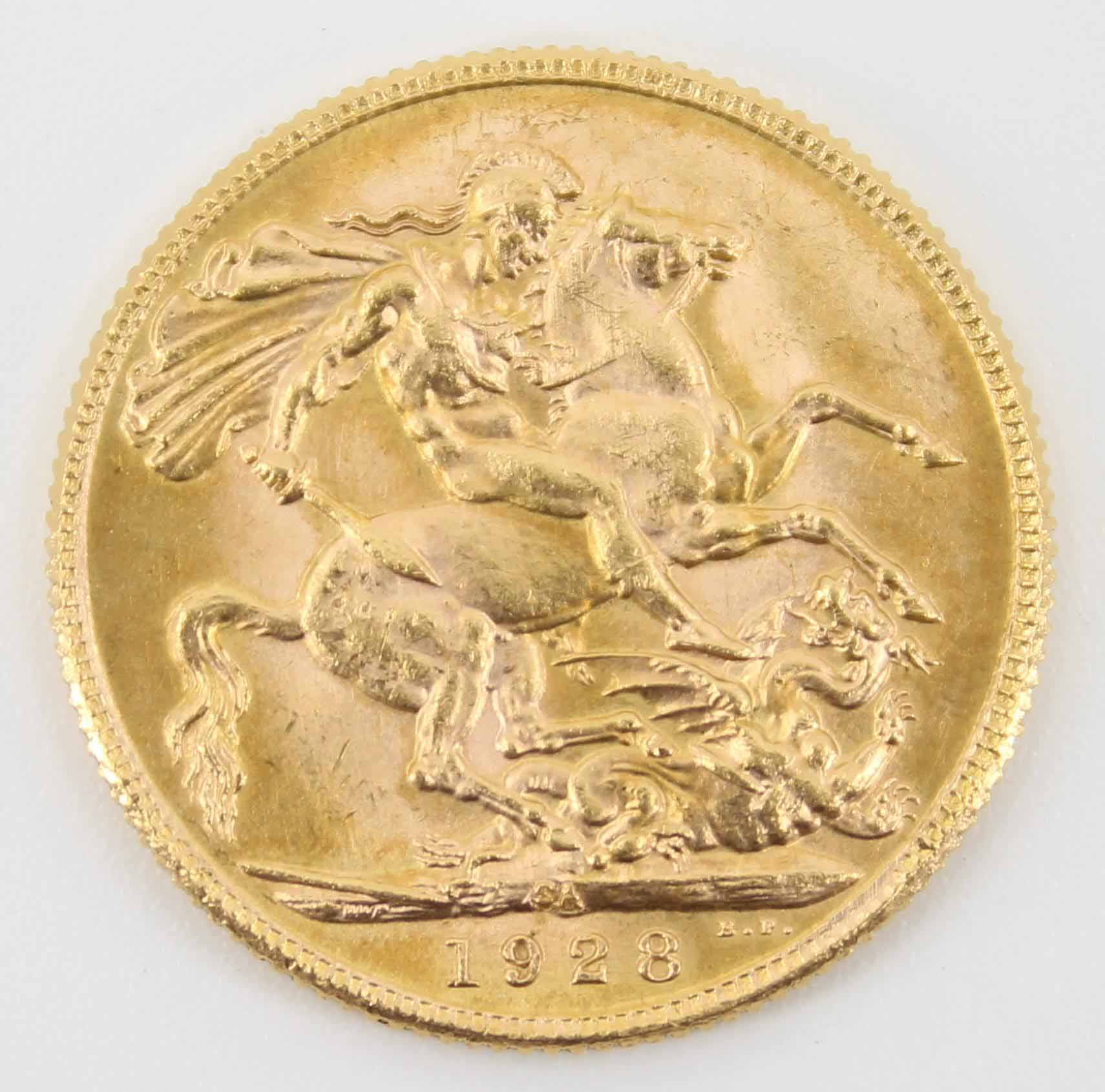 1928sa King George V Sovereign South Africa Mint