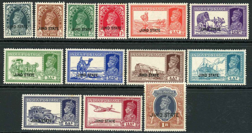 Indian States / Jind 1937-38 SG.109-121 U/M short set