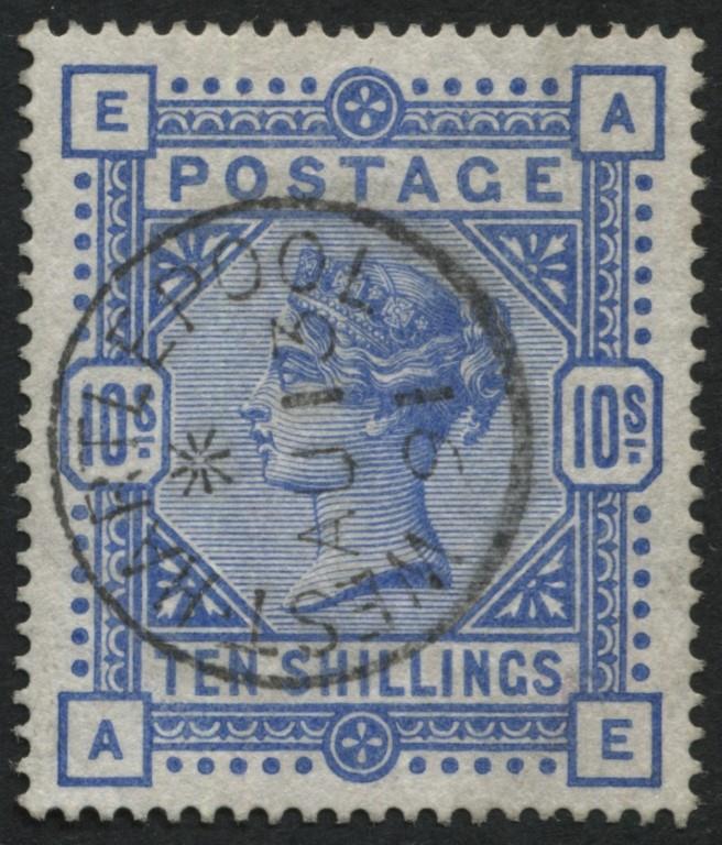 SG183 10/- deep shade, lovely LIVERPOOL cds