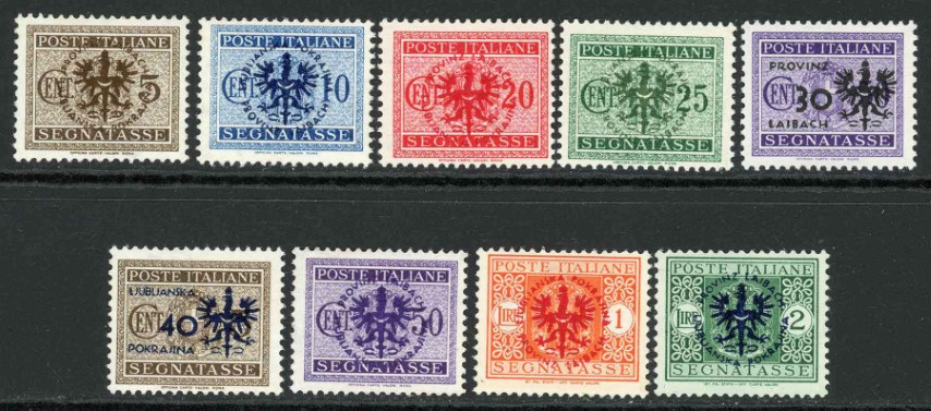 German Occupation of Slovenia 1944 SG.D93-D101 U/M