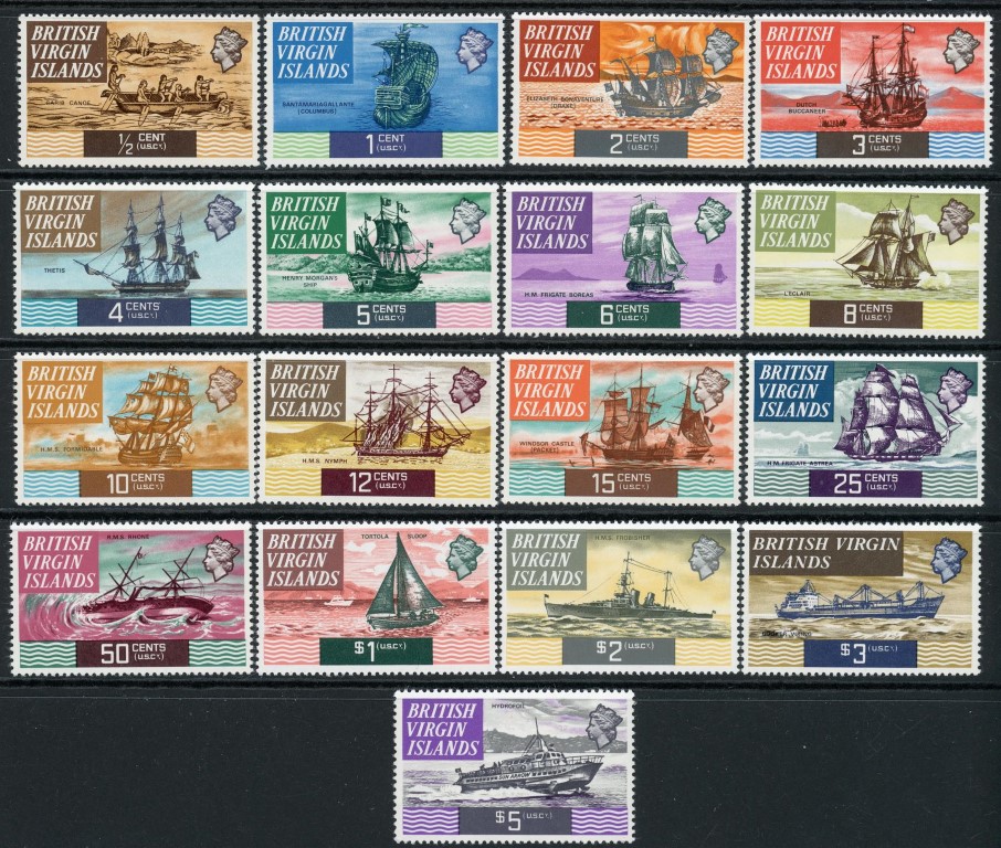 British Virgin Islands 1970-74 SG.240-256 U/M