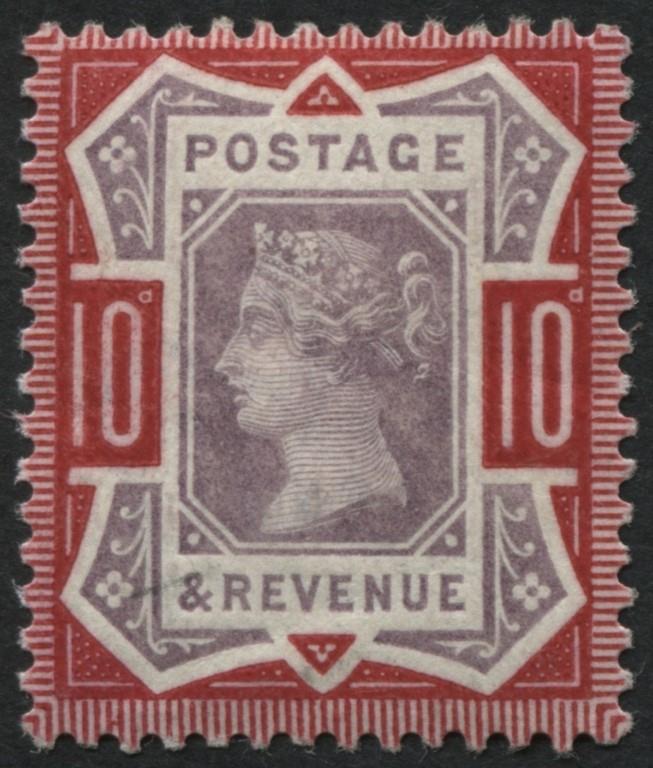 SG210a 1887 10d deep bright Carmine U/M