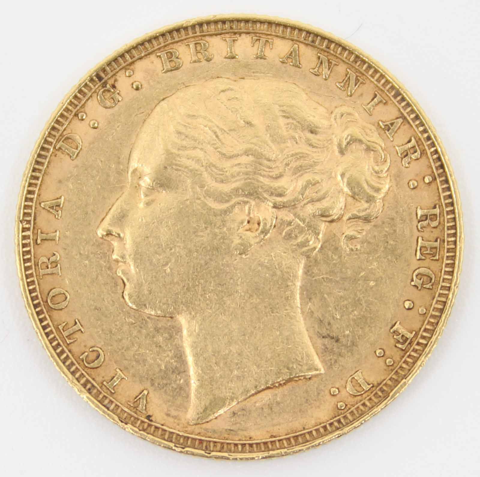 1880 Victoria Sovereign Young Head Victoria / St. George Dragon