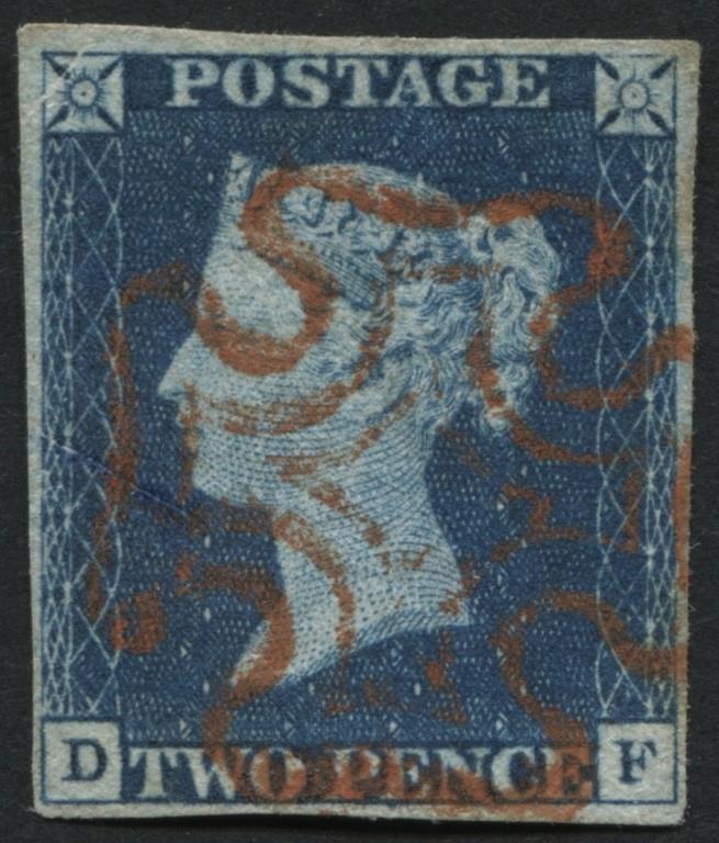 SG4 2d deep Blue 4 margins, bright Orange-Red Maltese cross