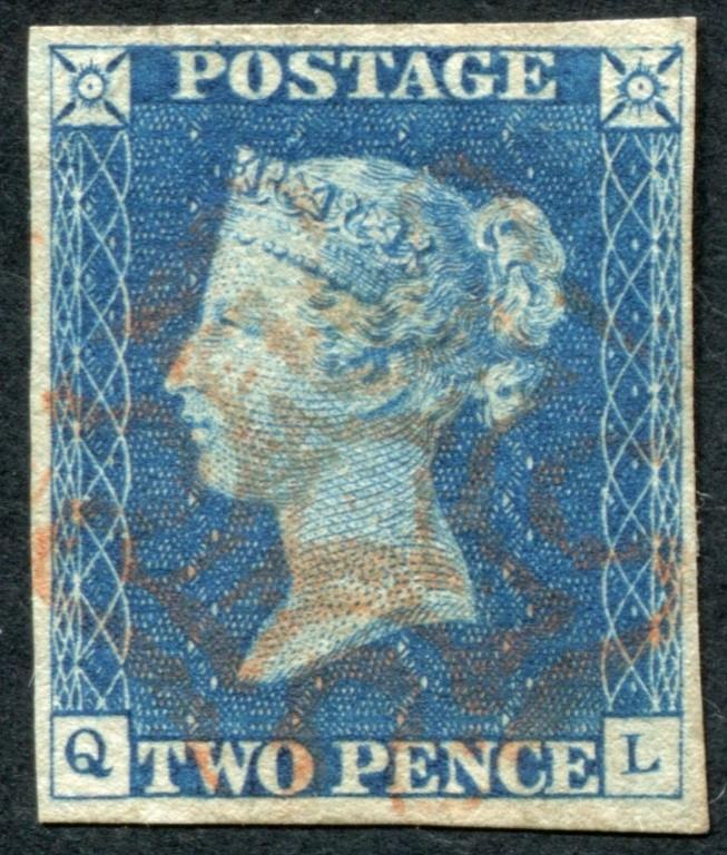 SG5  2d Blue QL, very fine 4 margins