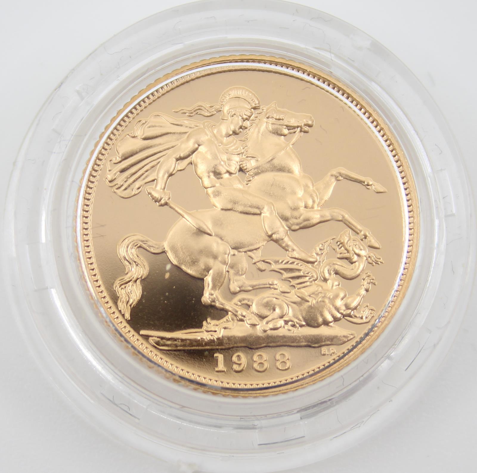 UK 1988 Gold Proof Collection St. George Reverse