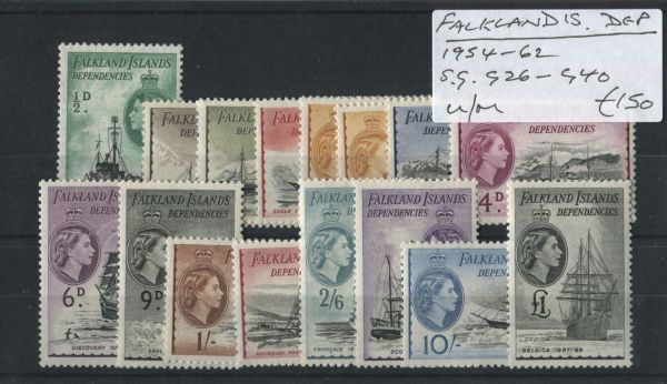 Falkland Is. Dep. 1954-62 SG.G26-G40 U/M (Lot 2)