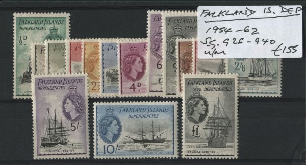 Falkland Is. Dep. 1954-62 SG.G26-G40 U/M (Lot 3)