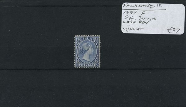 Falkland Islands 1894-6 SG.30ax WMK REV M/M