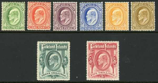 Falkland Islands 1904-12 SG.43-50 M/M