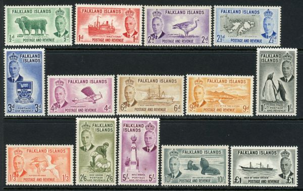 Falkland Islands 1952 SG.172-185 M/M