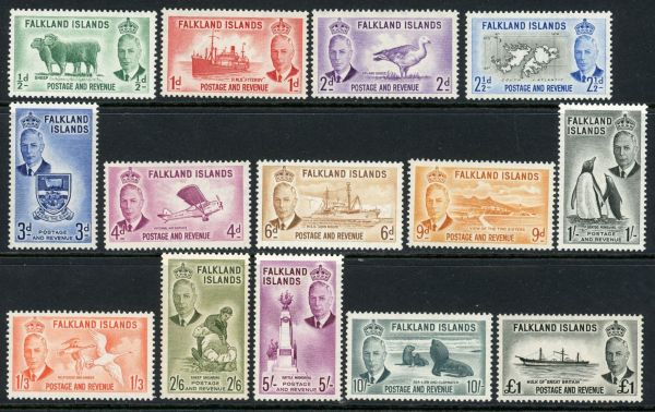 Falkland Islands 1952 SG.172-185 U/M