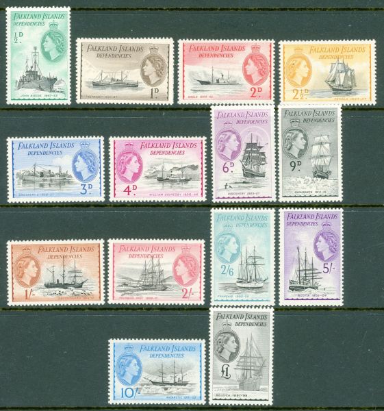 Falkland Islands Dependencies 1954-62 SG.G26-G40 L/M/M