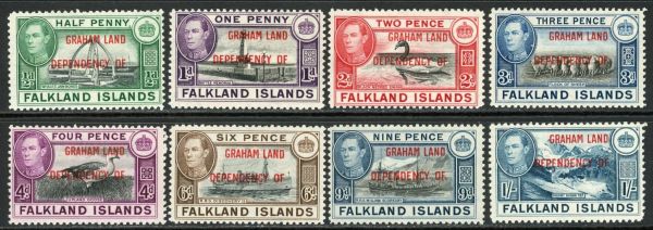 Falkland Islands Dependendecies / Graham Land 1944-45 SG.A1-A8 U/M