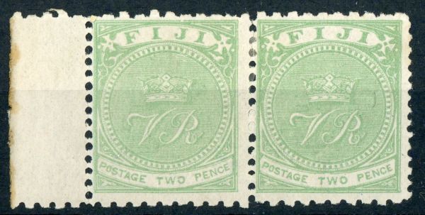 Fiji 1881 SG.47 P10x12 pair with few short perfs. M/M