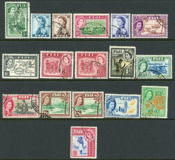 Fiji 1954-59 SG.280-295 F/U (1)