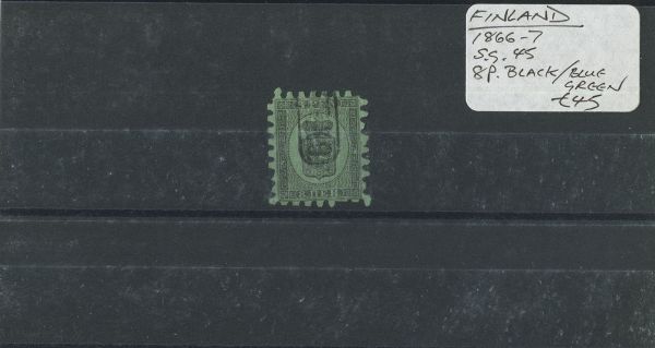 Finland 1866-7 SG.45 8P Black/Blue Green