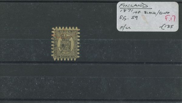 Finland 1871 SG.59 10P Black/Buff F/U