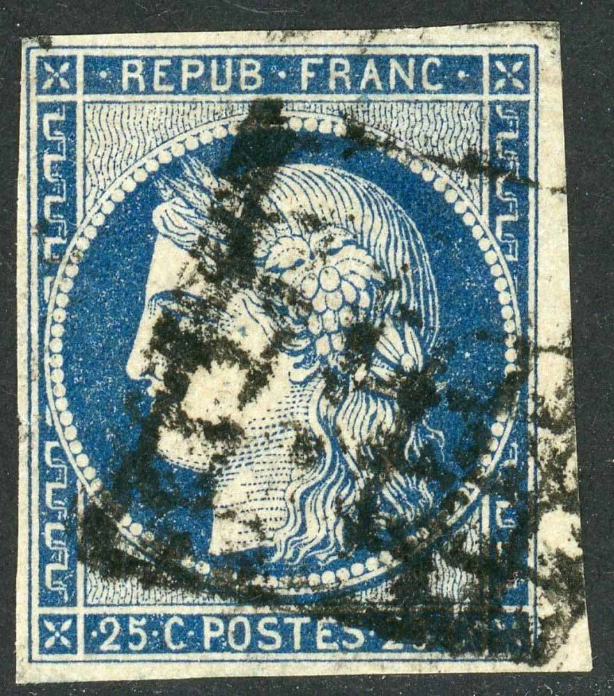 France 1849-52 SG.11 F/U 4 margin (2)