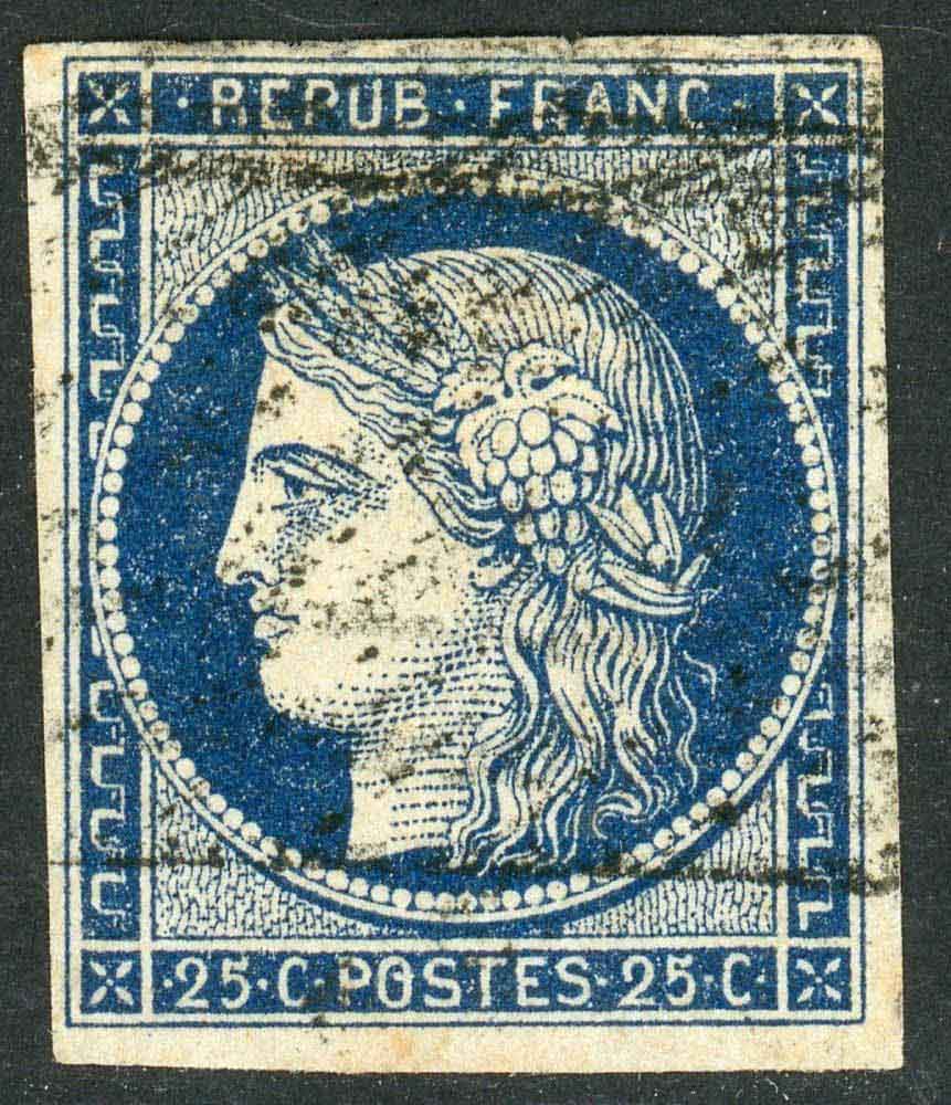 France 1849-52 SG.11 F/U 4 margin (3)