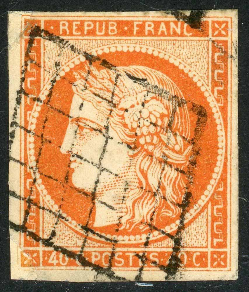 France 1849-52 SG.14 F/U 4 margin