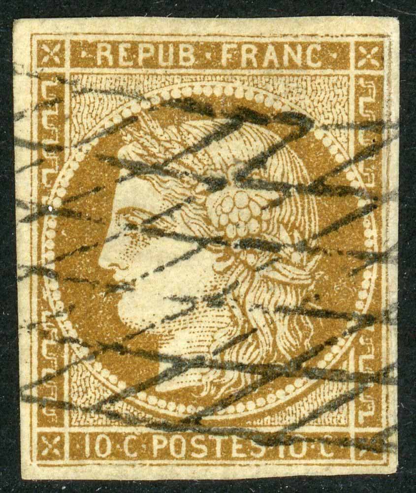 France 1849-52 SG.3 F/U 4 margin