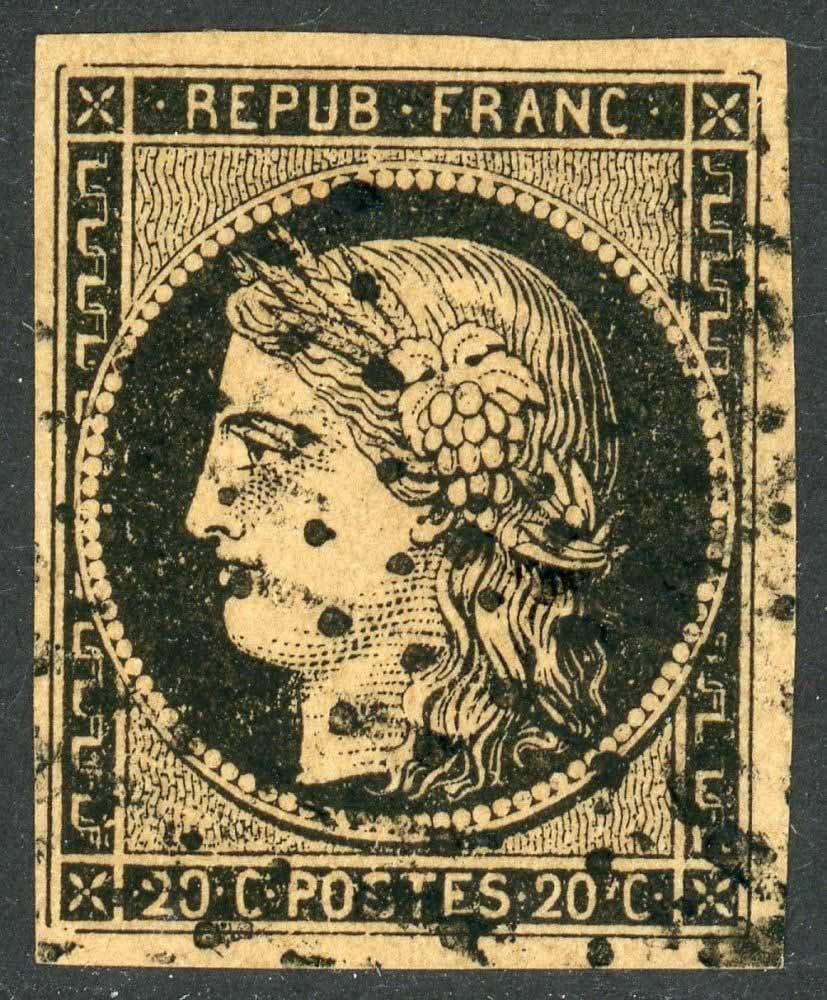 France 1849-52 SG.6 F/U 4 margin (1)