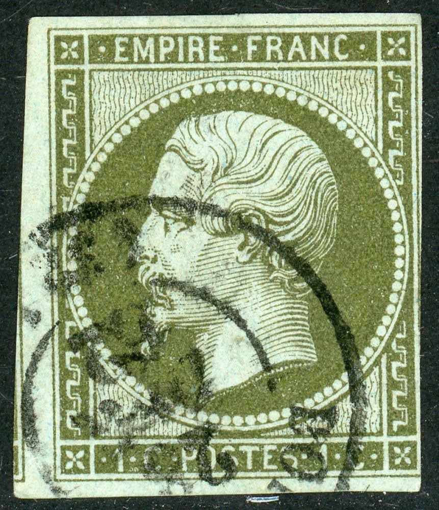 France 1853-61 SG.42 F/U 3 margin