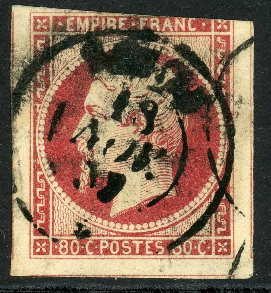 France 1853-61 SG.68 G/U 3 jumbo margins