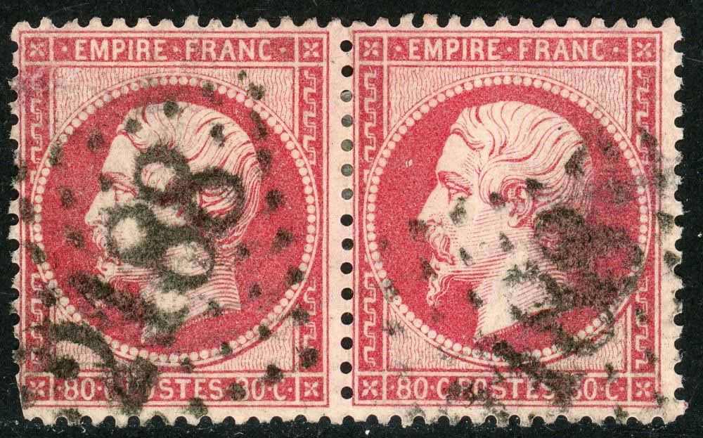 France 1862 SG.98 F/U pair