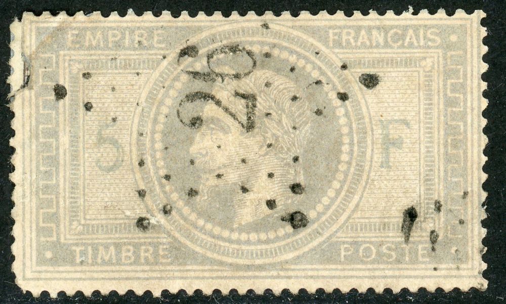 France 1869 SG.131 used spacefiller. (Cat 1200)