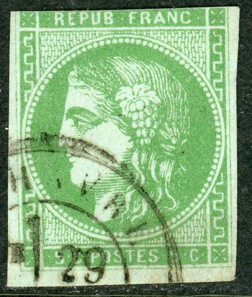 France 1870-71 SG.157 F/U 3 margin