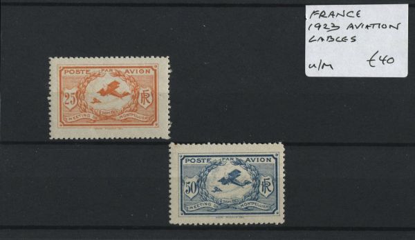 France 1923 Aviation Labels U/M