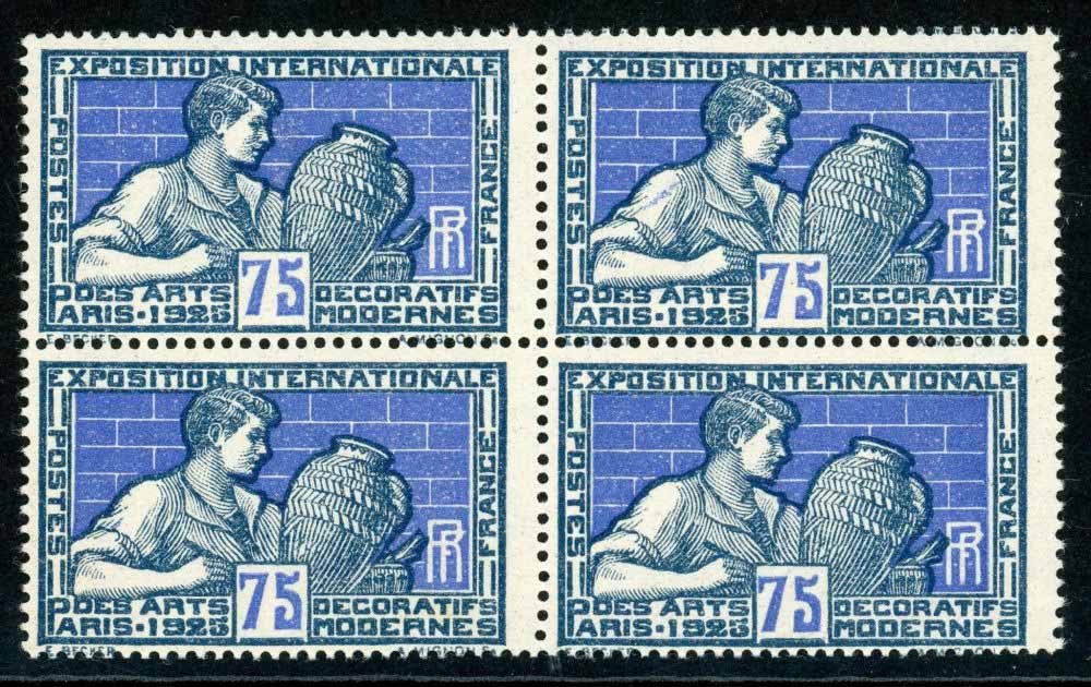 France 1925 SG.411 U/M block of 4