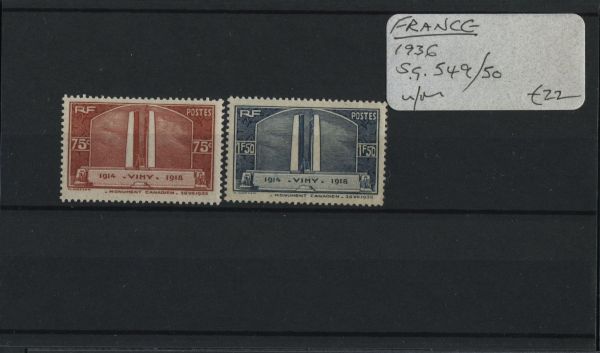 France 1936 SG.549/50 U/M