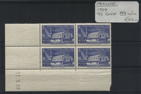 France 1939 SG.644 Block of 4 U/M